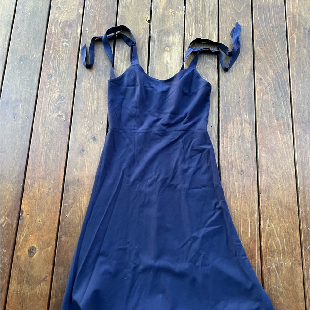 Dress the Population bow/tie strap dress L Navy